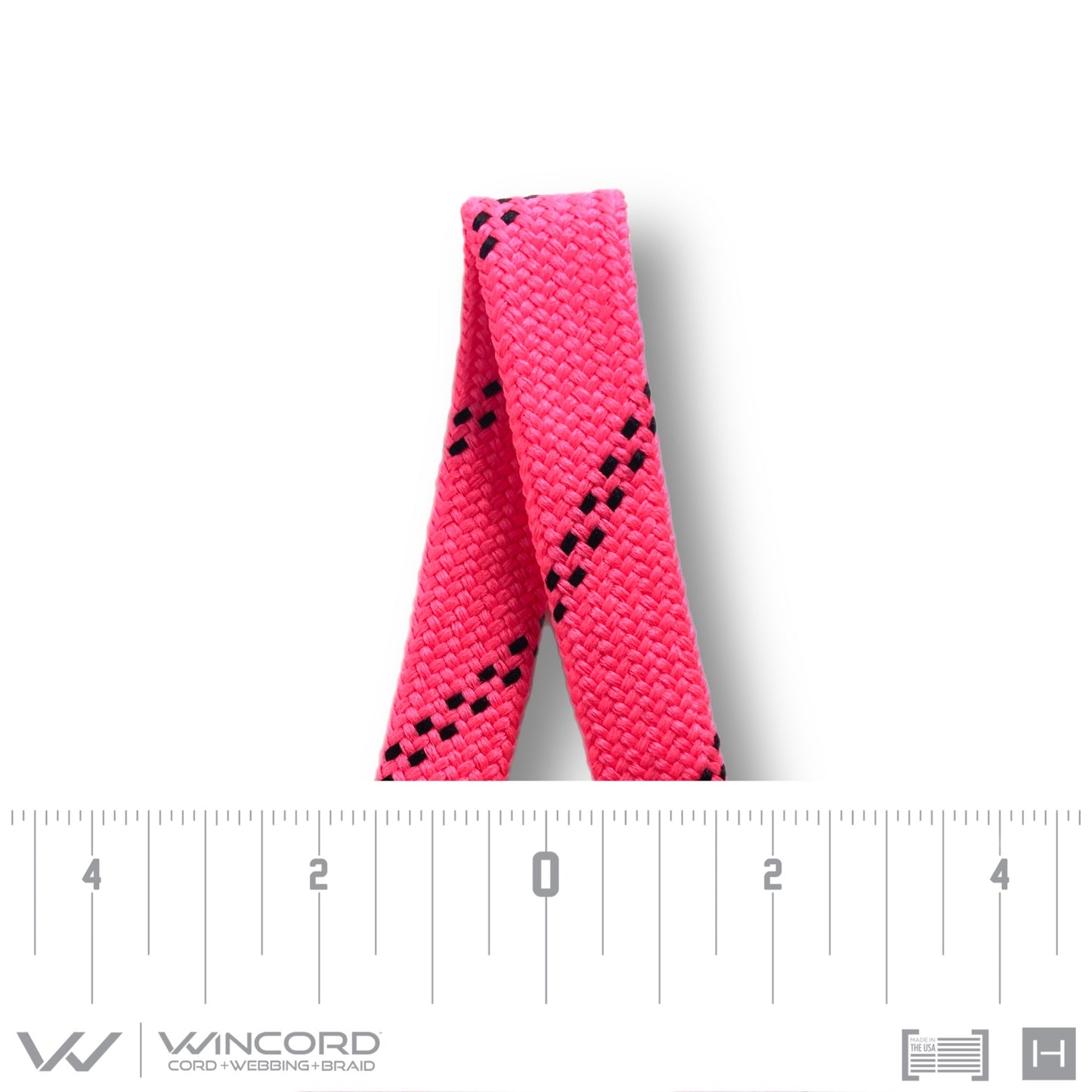 FLAT TUBULAR BRAID | #1077 | NEON PINK/2 BLACK