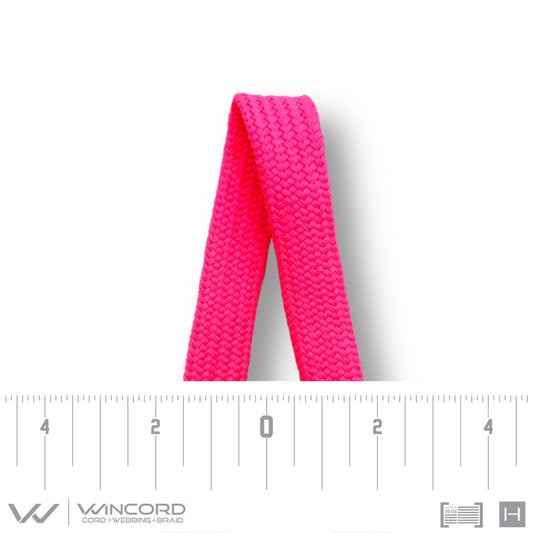 FLAT TUBULAR BRAID | #1077 | NEON PINK