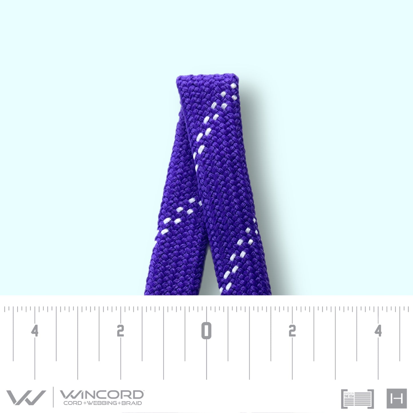 FLAT TUBULAR BRAID | #1077 | PURPLE/2 WHITE