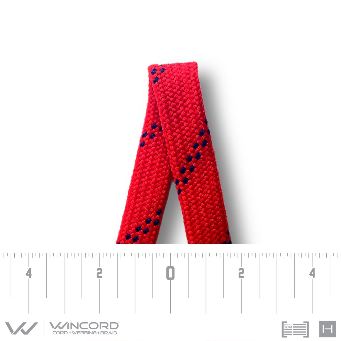 FLAT TUBULAR BRAID | #1077 | RED/2 NAVY