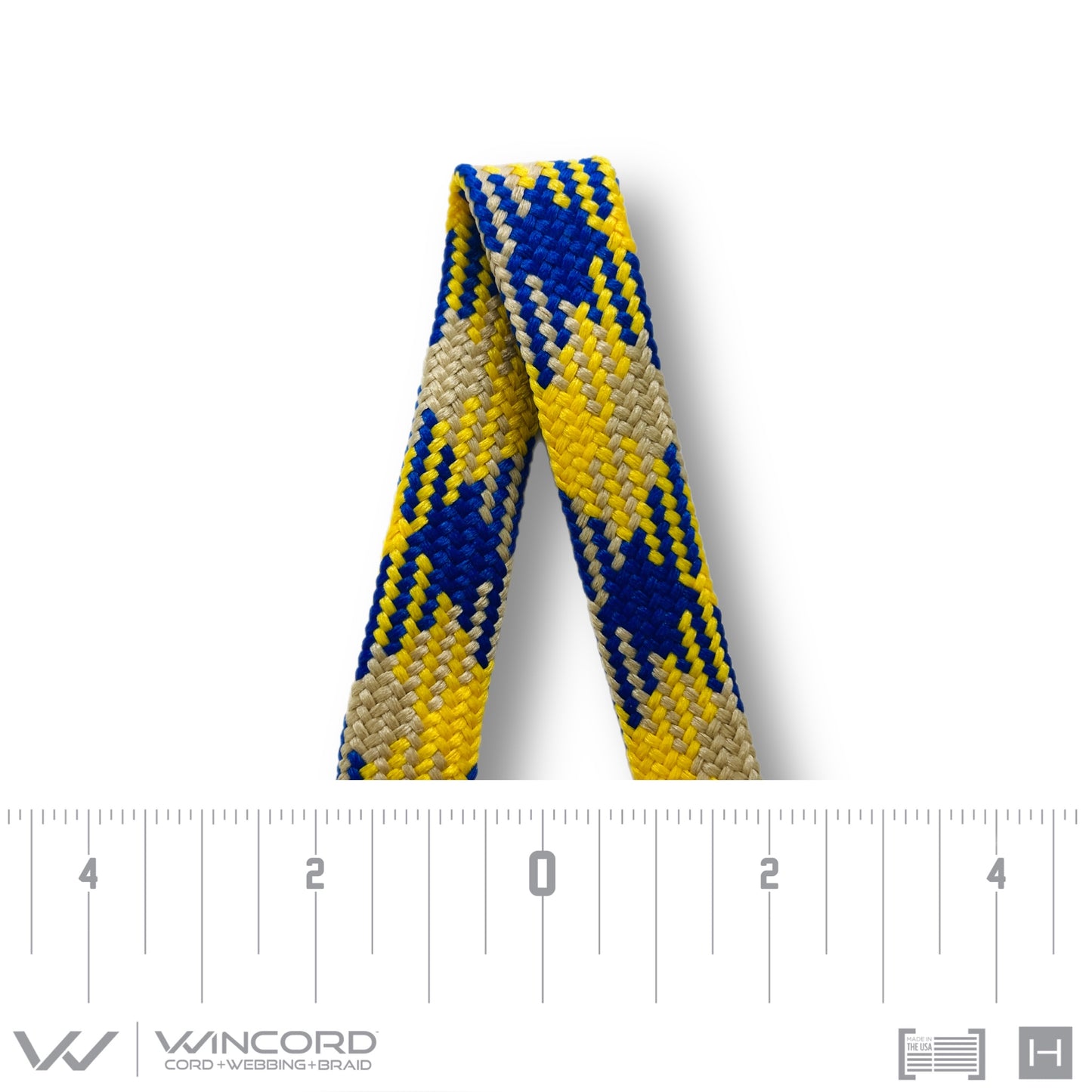 FLAT TUBULAR BRAID | #1077 | ROYAL/GOLD/TAN