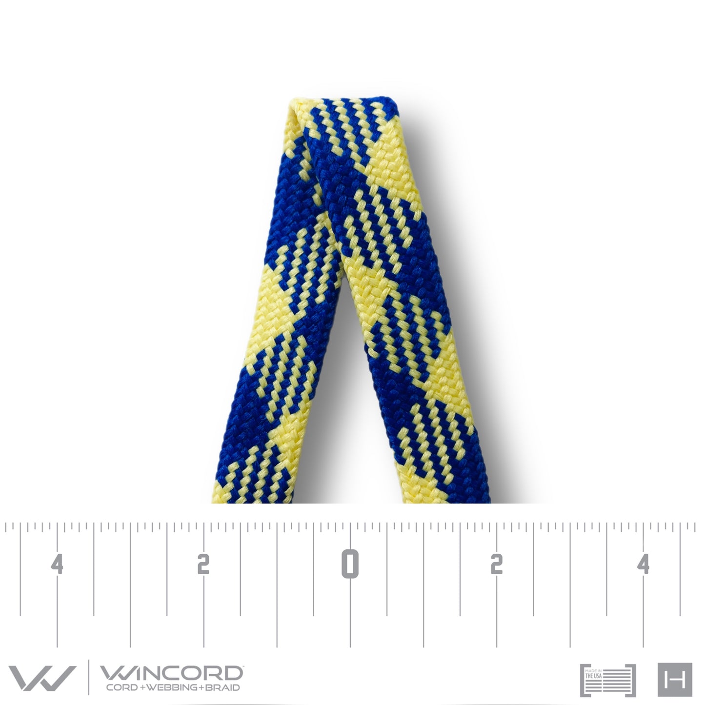 FLAT TUBULAR BRAID | #1077 | ROYAL/MAIZE