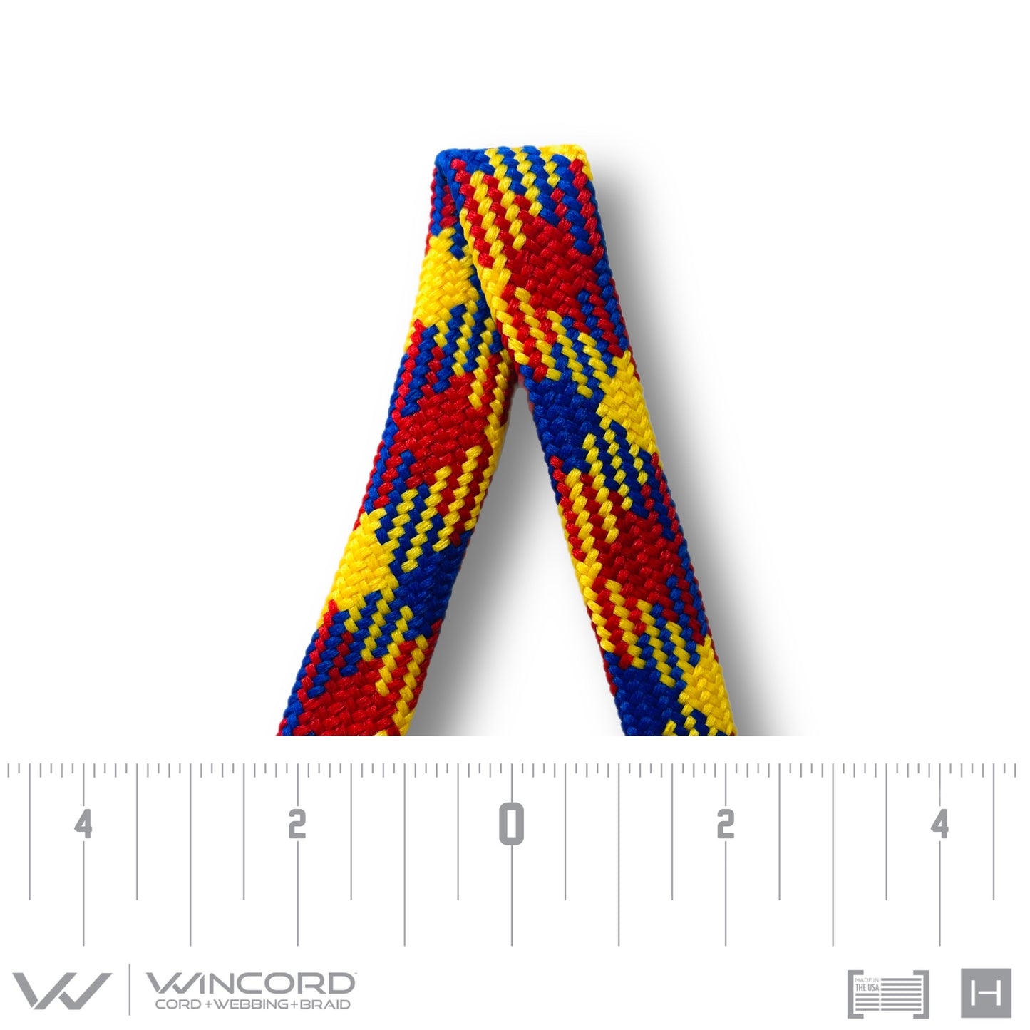 FLAT TUBULAR BRAID | #1077 | ROYAL/RED/GOLD