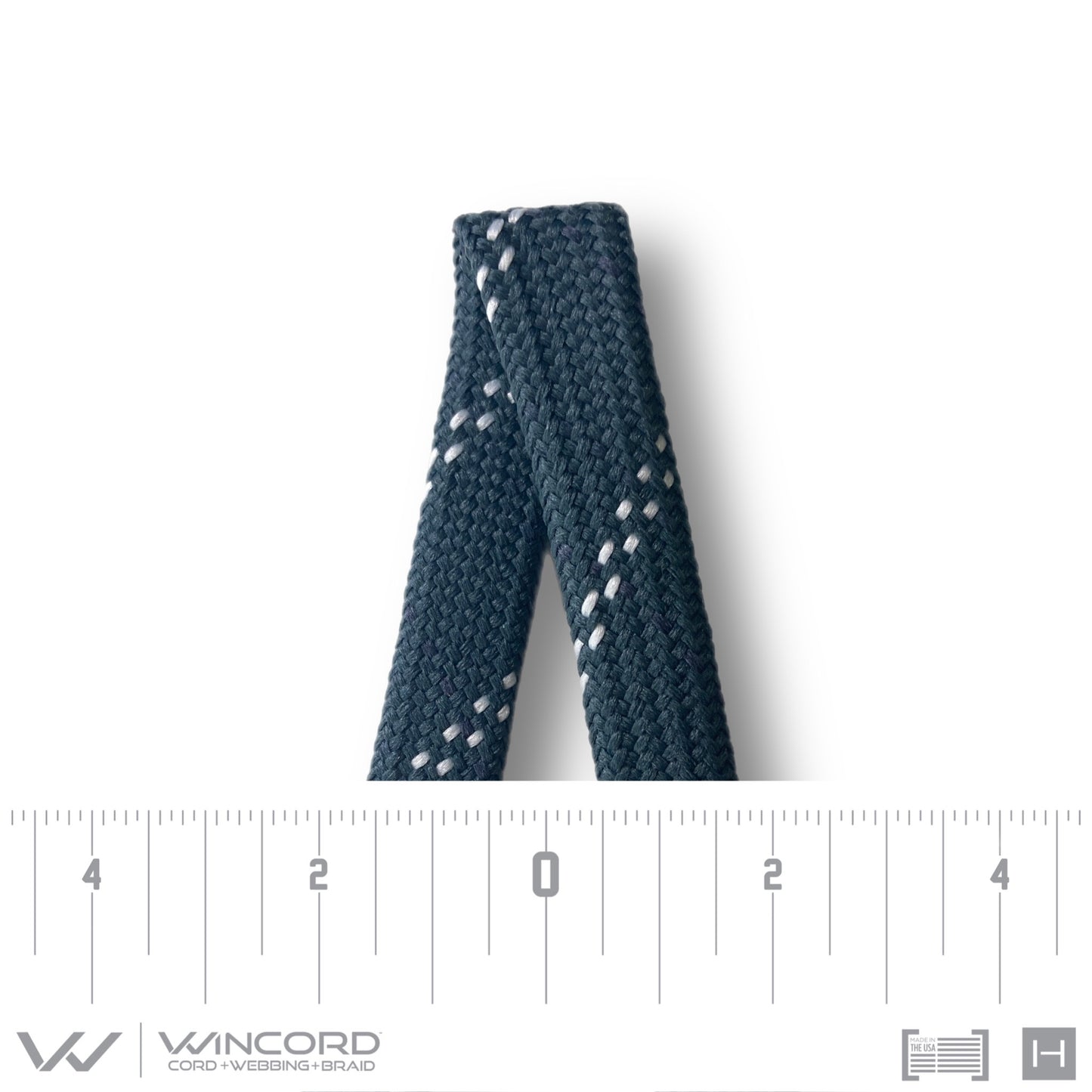 FLAT TUBULAR BRAID | #1077 | SKY GREY/2 WHITE
