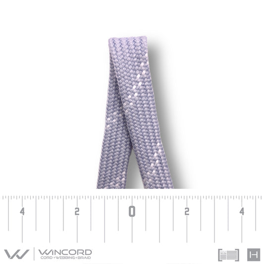 FLAT TUBULAR BRAID | #1077 | SILVER/2 WHITE