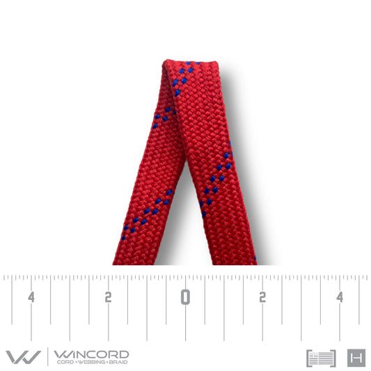 FLAT TUBULAR BRAID | #1077 | RED/2 ROYAL BLUE