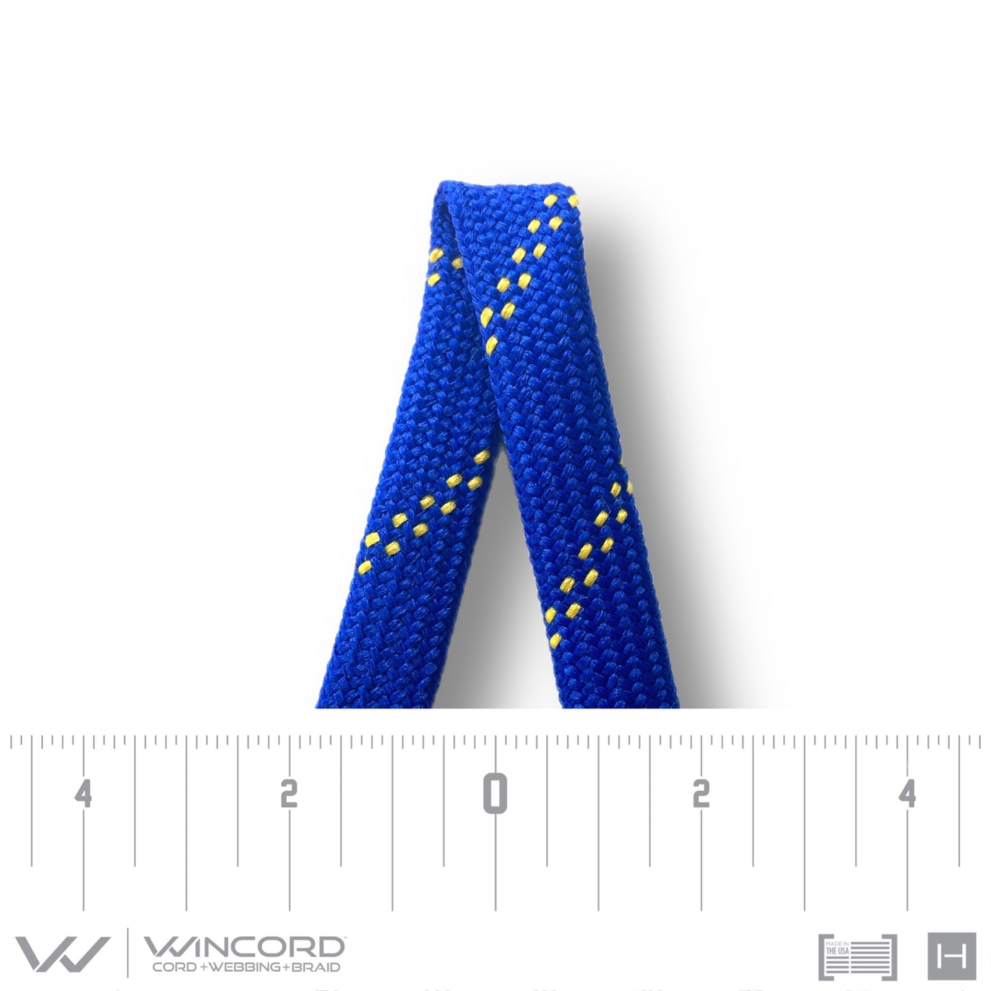FLAT TUBULAR BRAID | #1077 | ROYAL BLUE/2 GOLD