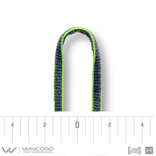 OVAL WOVEN | #1150 | SKY GREY/NEON GREEN PIPING