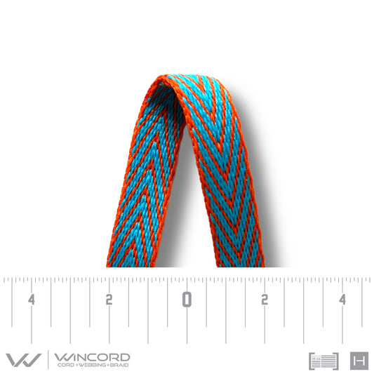 FLAT WEAVE | #US001 | TURQUOISE/OLIVIER ORANGE CHEVRON - OLIVER ORANGE PIPING