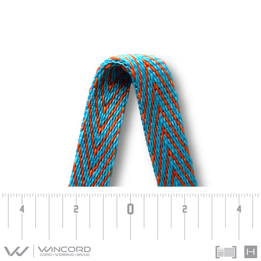 FLAT WEAVE | #US001 | TURQUOISE/OLIVIER ORANGE CHEVRON