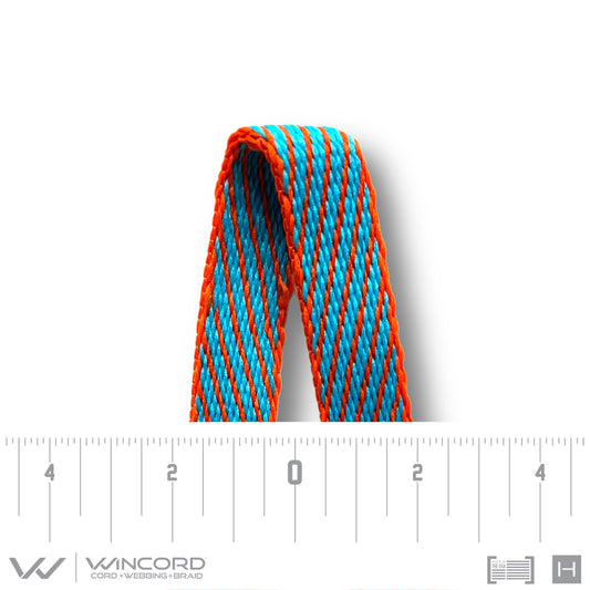 FLAT WEAVE | #US001 | TURQUOISE/OLIVIER ORANGE STRIPES - OLIVIER ORANGE PIPING