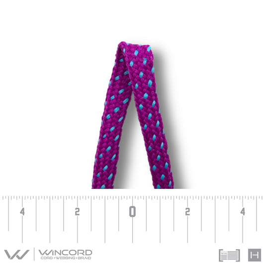 FLAT TUBULAR BRAID | #1076 | ELECTRIC FUCHSIA/PASTEL TEAL