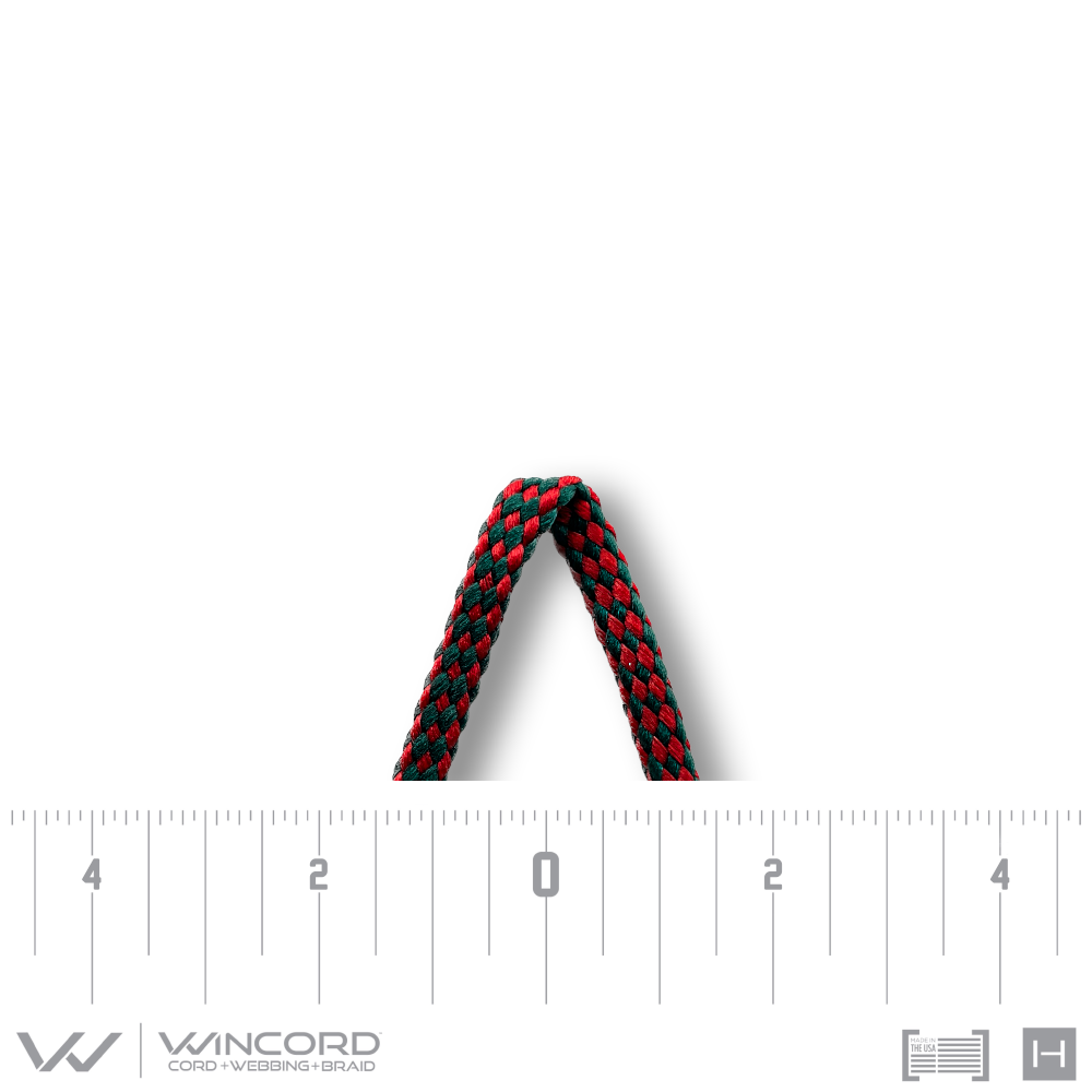 BASKETWEAVE TUBULAR BRAID | #245 | RED/HUNTER GREEN