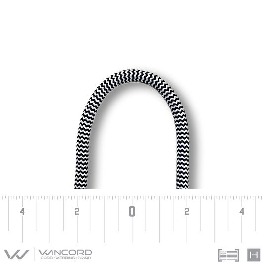 ROUND HERRINGBONE BRAID | #246 | BLACK/WHITE