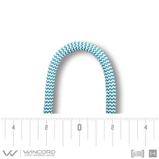 ROUND HERRINGBONE BRAID | #246 | HL TEAL/WHITE