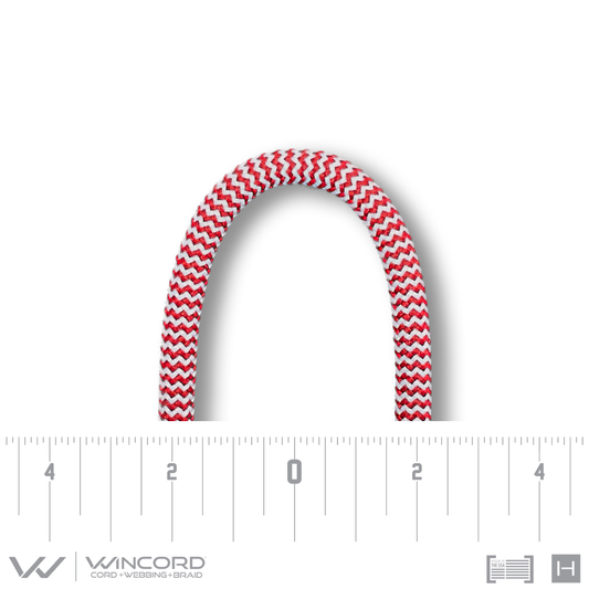 ROUND HERRINGBONE BRAID | #246 | RED/WHITE