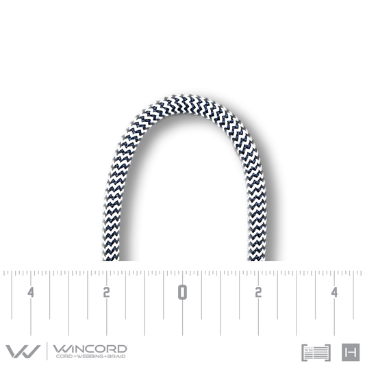 ROUND HERRINGBONE BRAID | #246 | NAVY/WHITE