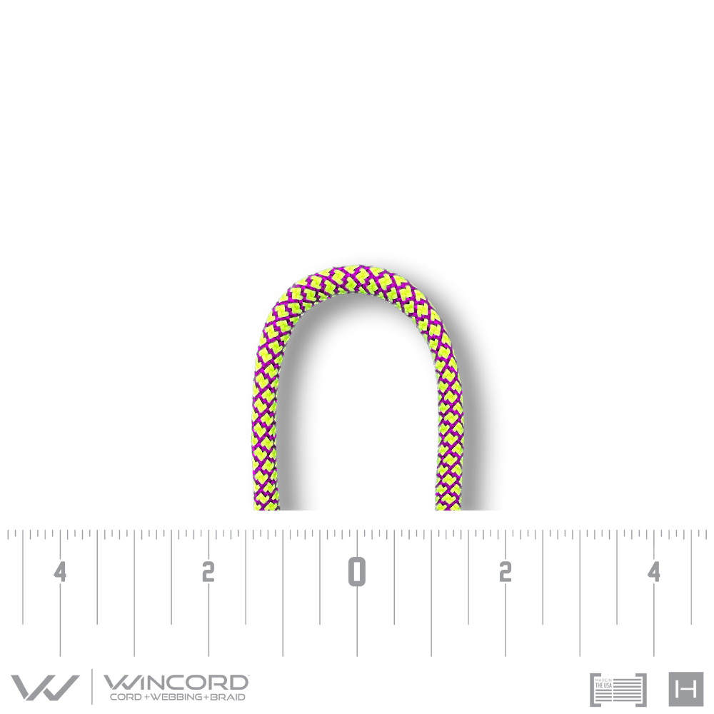 ROUND HONEYCOMB BRAID | #247 | NEON YELLOW/ELECTRIC FUCHSIA