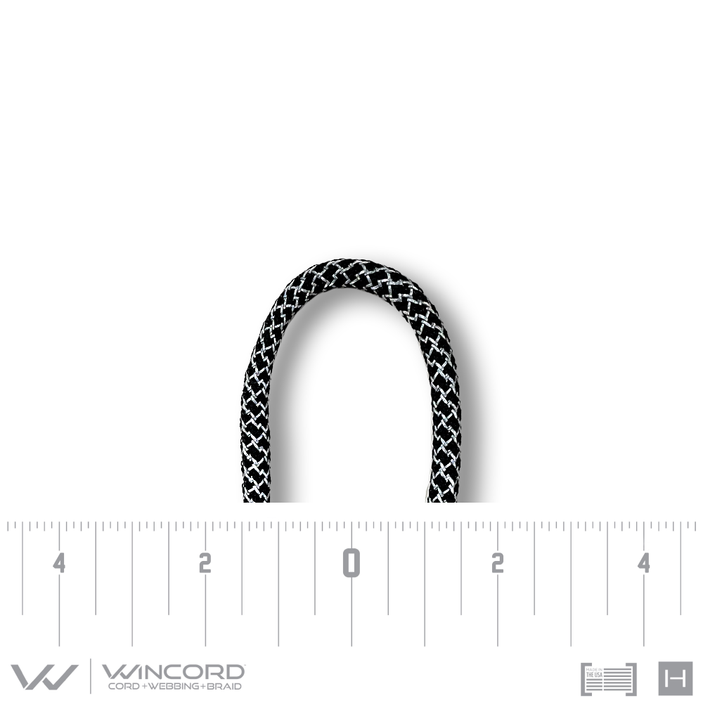 ROUND HONEYCOMB BRAID | #247 | BLACK REFLECTIVE