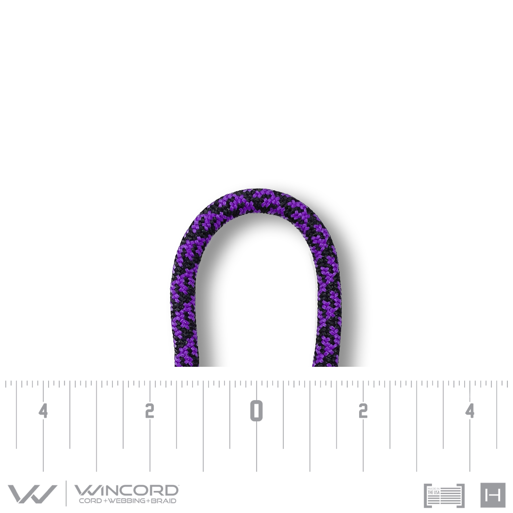 ROUND HOUNDSTOOTH BRAID | #248 | BLACK/PURPLE