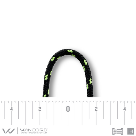 ROUND BRAID | #4 | BLACK/NEON GREEN