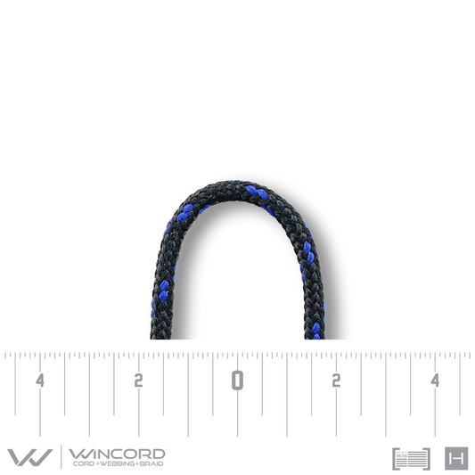 ROUND BRAID | #4 | BLACK/ROYAL BLUE