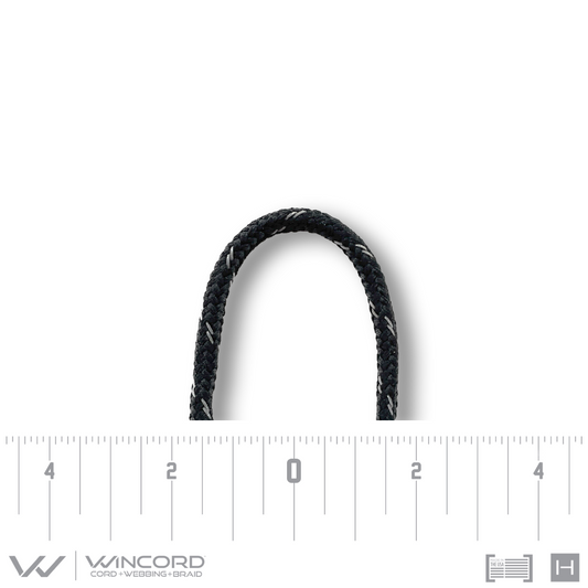 ROUND BRAID | #4 | BLACK/2 METALLIC