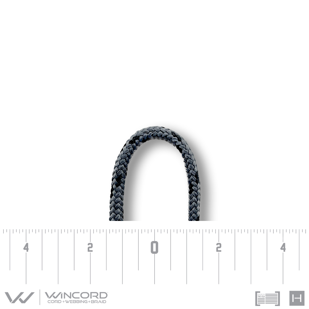 ROUND BRAID | #4 | SKY GREY/BLACK
