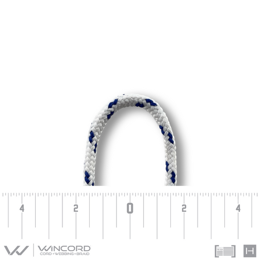 ROUND BRAID | #4 | WHITE/2 ROYAL BLUE