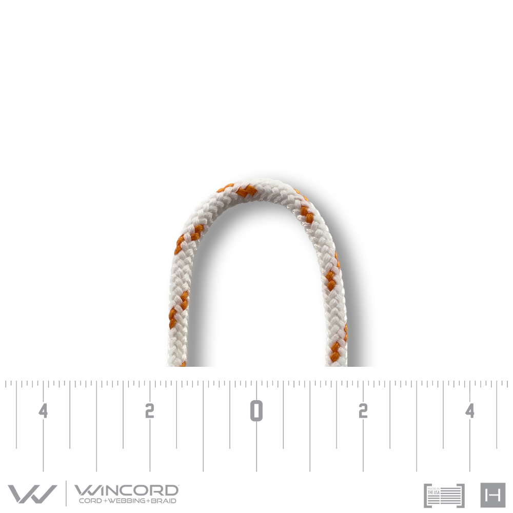 ROUND BRAID | #4 | WHITE/2 OLIVIER ORANGE