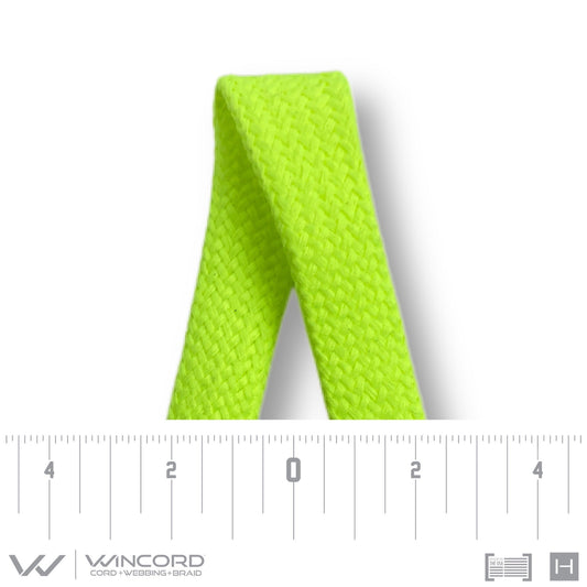 FLAT TUBULAR BRAID | #10074 | NEON YELLOW