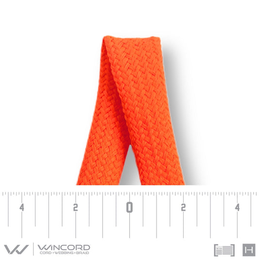 FLAT TUBULAR BRAID | #10074 | NEON ORANGE