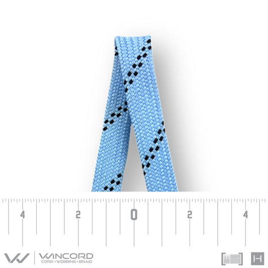 FLAT TUBULAR BRAID | #1077 | CAROLINA BLUE/2 BLACK