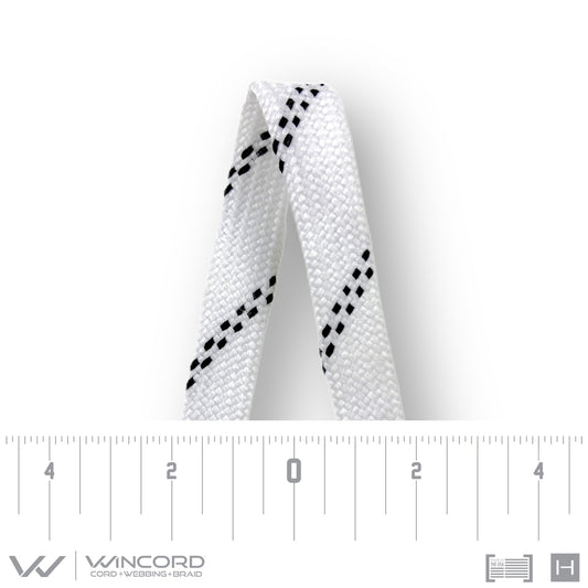 FLAT TUBULAR BRAID | #1077 | WHITE/2 BLACK