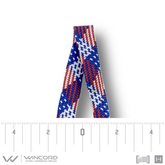 FLAT TUBULAR BRAID | #1077 | AMERICAN FLAG