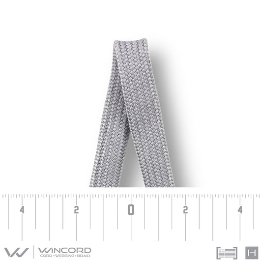 FLAT TUBULAR BRAID | #1077 | ULTRA GREY