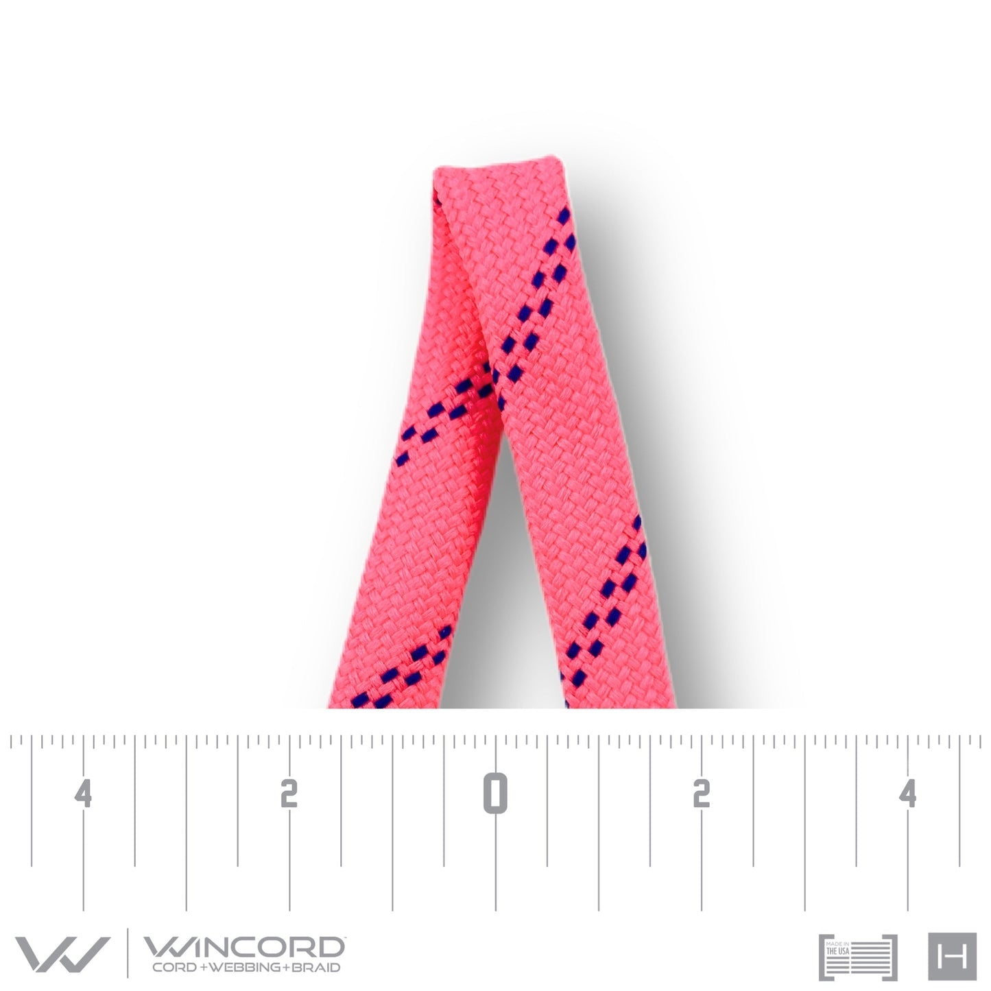 FLAT TUBULAR BRAID | #1077 | NEON PINK/2 ROYAL BLUE
