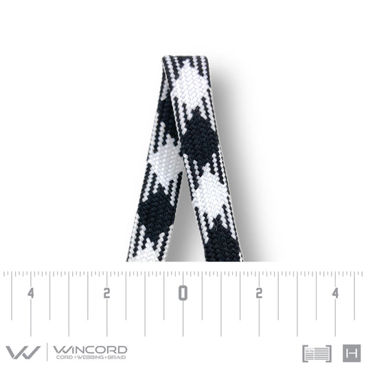 FLAT TUBULAR BRAID | #1077 | BLACK/WHITE