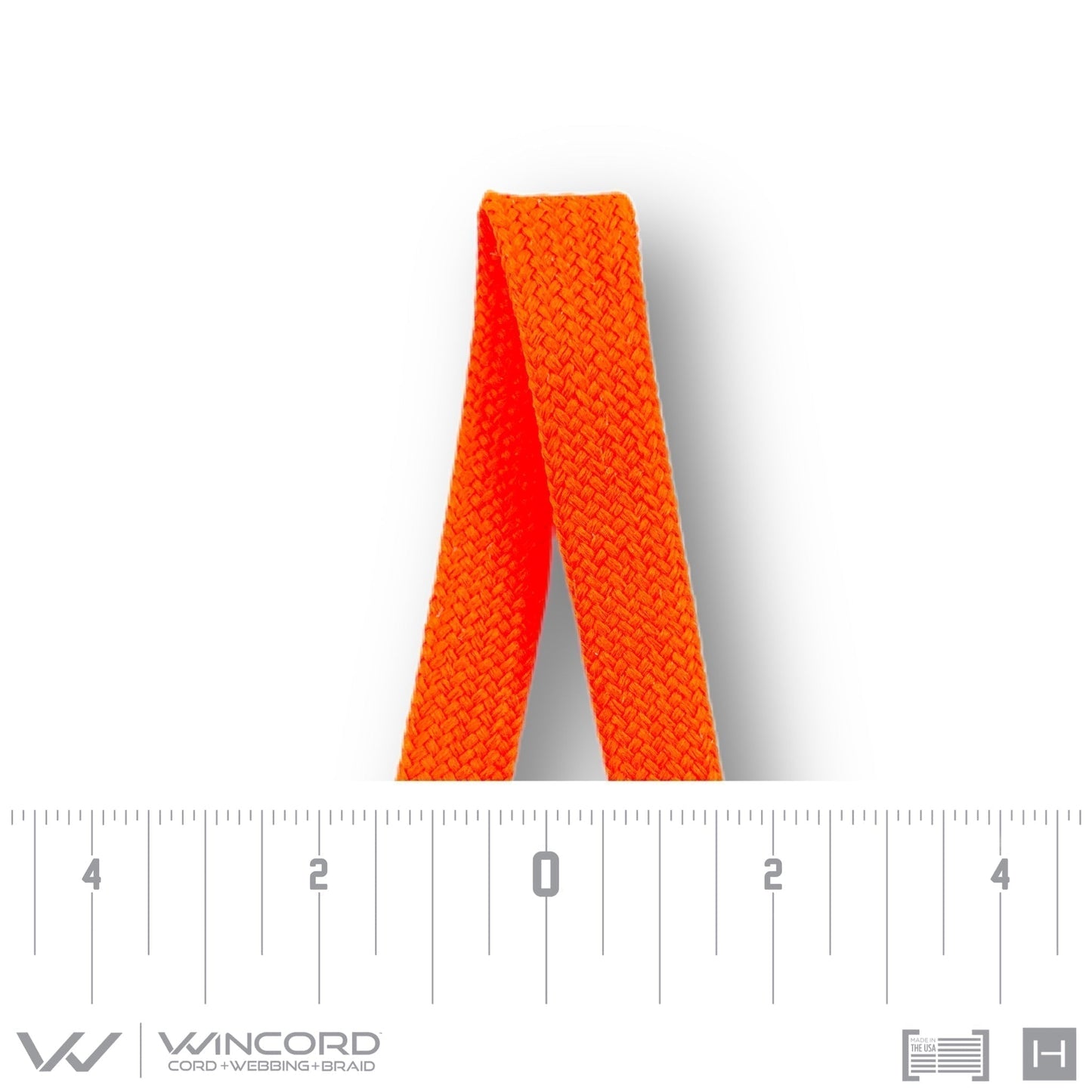 FLAT TUBULAR BRAID | #1077 | NEON ORANGE